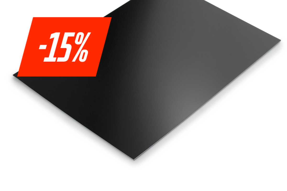 Economy graveerplaat 1.5 mm zwart met witte kern - Lasersheets - sale 15%