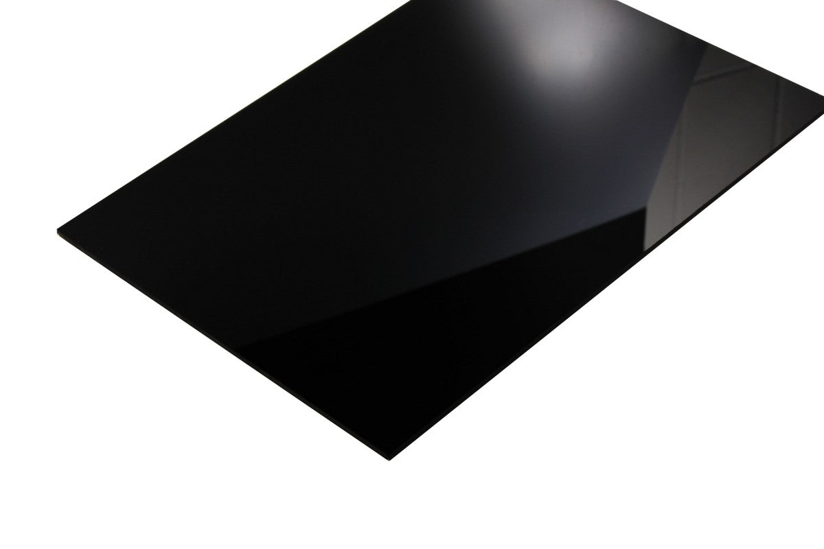 Acrylaat ondoorzichtig glans 3.0 mm zwart Eco Cast - Lasersheets